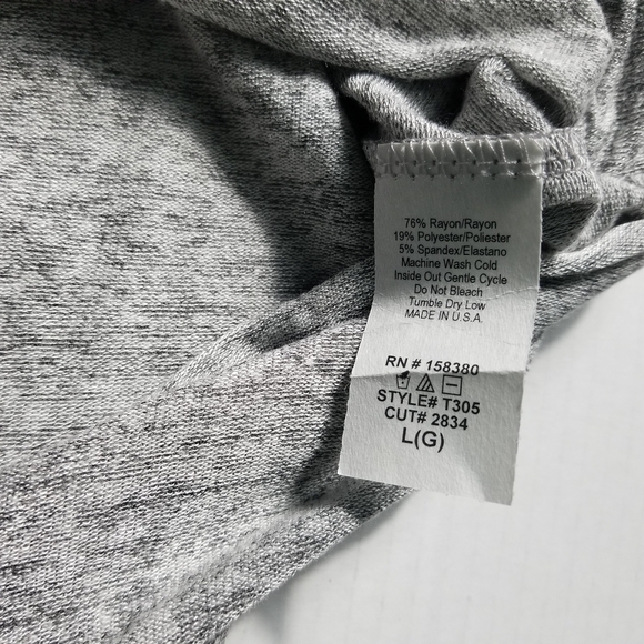 NWOT NATURAL LIFE WOMEN'S OPEN BACK GRAY SHORT SLEEVE BLOUSE SIZE LARGE - Picture 4 of 11